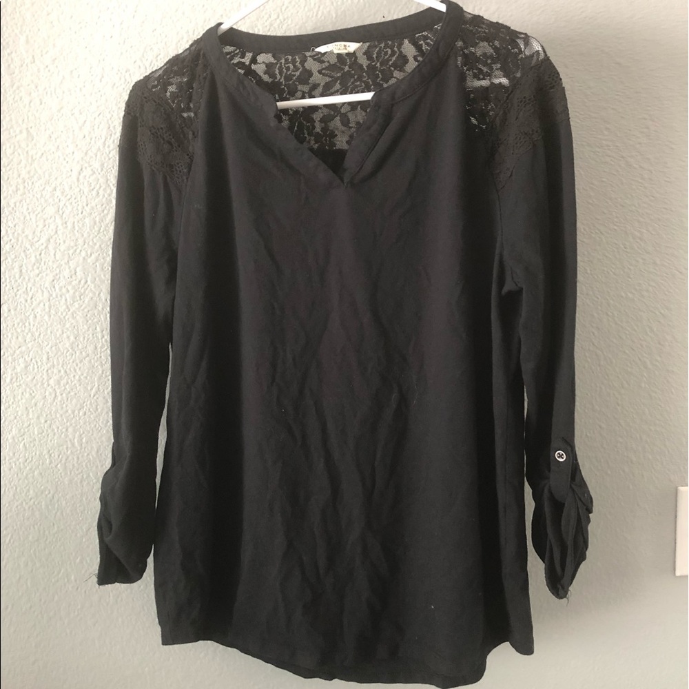 Black mid sleeve top